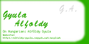 gyula alfoldy business card